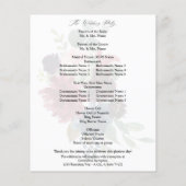 Budget Burgundy Navy Pink Floral Wedding Ceremony Flyer (Achterkant)