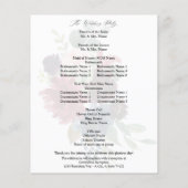 Budget Burgundy Navy Pink Floral Wedding Programme (Achterkant)