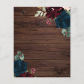 Budget Burgundy & Navy Wood Baby Shower Invitation (Achterkant)