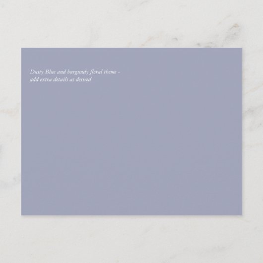 Budget Burgundy Oranje Herfst Floral Wedding Briefkaart (Achterkant)