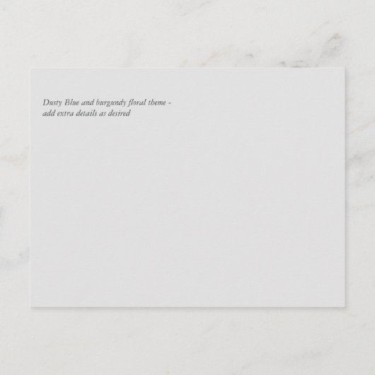 Budget Burgundy Oranje Herfst Floral Wedding Briefkaart (Achterkant)