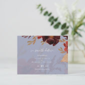 Budget Burgundy Oranje Herfst Floral Wedding Briefkaart (Staand voorkant)