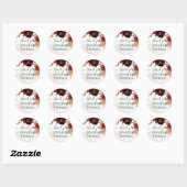 Budget Burgundy Oranje Herfst Floral Wedding Ronde Sticker (Vel)