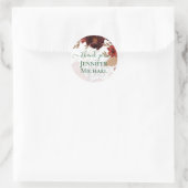 Budget Burgundy Oranje Herfst Floral Wedding Ronde Sticker (Tas)