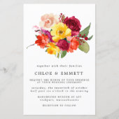 Budget Burgundy Oranje Yellow Pink Wedding Invite (Voorkant)