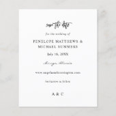 Budget Burgundy Pink 4 Floral Foto Save the Date (Achterkant)