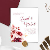 BUDGET Burgundy & Pink Fall Weduwuitnodiging