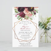 Budget Burgundy & Pink Floral voor Afstudeerder Pa (Staand voorkant)