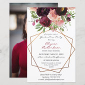 Budget Burgundy & Pink Floral voor Afstudeerder Pa (Voorkant / Achterkant)