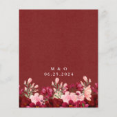 Budget Burgundy Pink Floral Wedding (Achterkant)