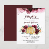 Budget Burgundy Pumpkin Baby shower Uitnodiging (Voorkant / Achterkant)