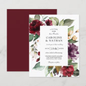 Budget Burgundy Red en Plum Floral Wedding (Voorkant / Achterkant)