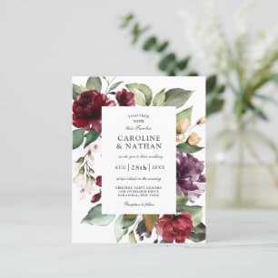 Budget Burgundy Red en Plum Floral Wedding