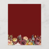 Budget Burgundy Red Floral Baby Shower-uitnodiging (Achterkant)