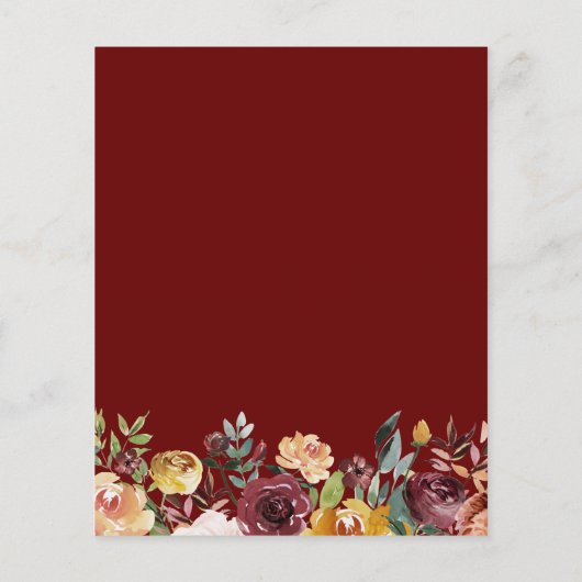 Budget Burgundy Red Floral Baby Shower-uitnodiging (Achterkant)