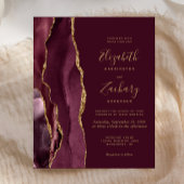 Budget Burgundy Red Gold Agate Weddenschap