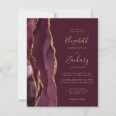 Budget Burgundy Red Gold Agate Weddenschap (Voorkant)