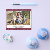 Budget Burgundy Red Leaf Pattern Merry Kerstry Flyer (Enkel)