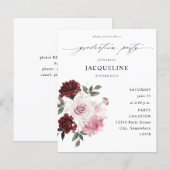 Budget Burgundy Red & Pink Floral Gradual Party (Voorkant / Achterkant)