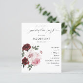 Budget Burgundy Red & Pink Floral Gradual Party (Staand voorkant)