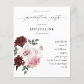 Budget Burgundy Red & Pink Floral Gradual Party (Voorkant)
