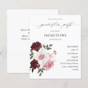 Budget Burgundy Red & Pink Floral Gradual Party