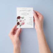 Budget Burgundy Red & Pink Floral Gradual Party Flyer (Hand)