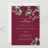 BUDGET Burgundy Red Roses Gypsophila WEDDING (Voorkant)