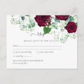 BUDGET Burgundy Red Roses Gypsophila WEDDING Briefkaart (Voorkant)