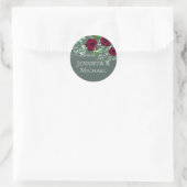 BUDGET Burgundy Red Roses Gypsophila WEDDING Ronde Sticker (Tas)