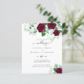 BUDGET Burgundy Rode Rozen Gypsophila TROUWEN (Staand voorkant)
