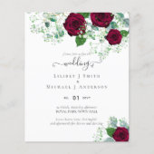 BUDGET Burgundy Rode Rozen Gypsophila TROUWEN (Voorkant)