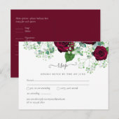 BUDGET Burgundy Rode Rozen Gypsophila TROUWEN Briefkaart (Voorkant / Achterkant)