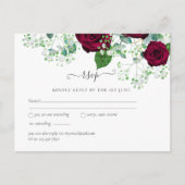 BUDGET Burgundy Rode Rozen Gypsophila TROUWEN Briefkaart (Voorkant)