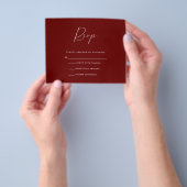 Budget Burgundy RSVP-kaart Flyer (Hand)