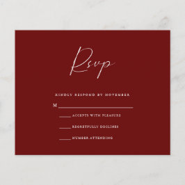 Budget Burgundy RSVP-kaart Flyer