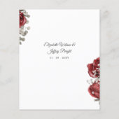 Budget Burgundy Rustic Floral Wedding Uitnodiging (Achterkant)