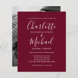 Budget Burgundy Script Photo Weddenschap