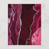 Budget Burgundy Silver Agate Gray Wedding Invite (Achterkant)