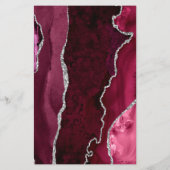 Budget Burgundy Silver Agate Navy Blue Wedding (Achterkant)