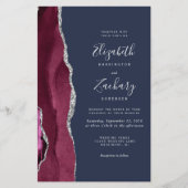 Budget Burgundy Silver Agate Navy Blue Wedding (Voorkant)