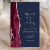Budget Burgundy Silver Agate Navy Blue Wedding