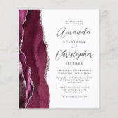 Budget Burgundy Silver Agate Wedding (Voorkant)
