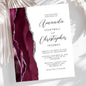 Budget Burgundy Silver Agate Wedding