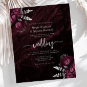 Budget Burgundy Silver Floral Wedding