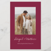 Budget Burgundy Simple Boho Wedding Invitation Flyer (Achterkant)