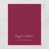 Budget Burgundy Simple Moderne Wedding Invitation Flyer (Achterkant)