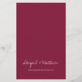 Budget Burgundy Simple Moderne Wedding Invitation Flyer (Achterkant)