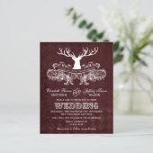 Budget Burgundy Stag Wedding Invitation (Staand voorkant)