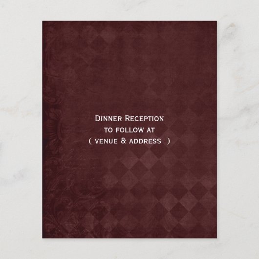 Budget Burgundy Stag Wedding Invitation (Achterkant)